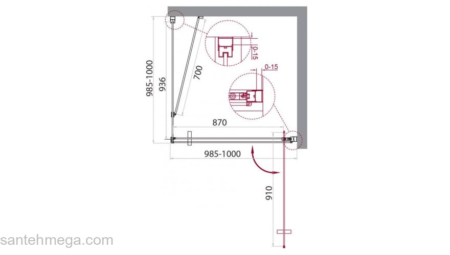 Душевой уголок BELBAGNO MARMI-A-1-100-C-Cr. Фото