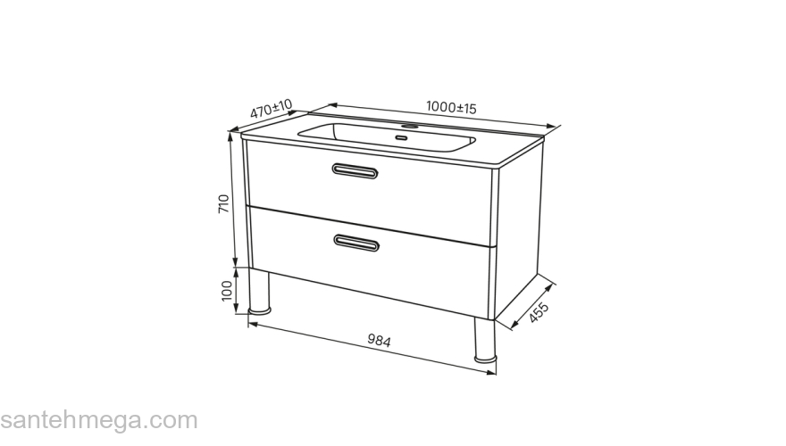 Тумба напольная белая 100 см Brick IDDIS BRI10WFi95. Подходит ум. 0101000i28. Фото