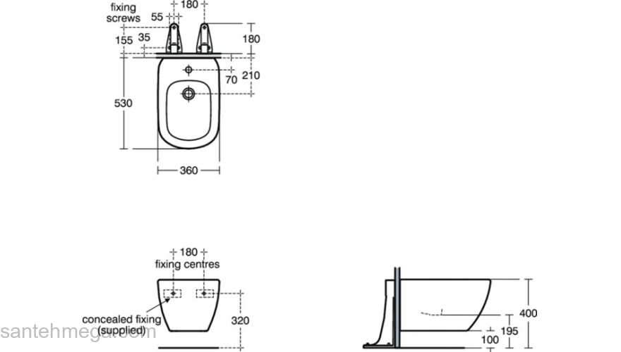 Биде подвесное IDEAL STANDARD Tesi T457001. Фото