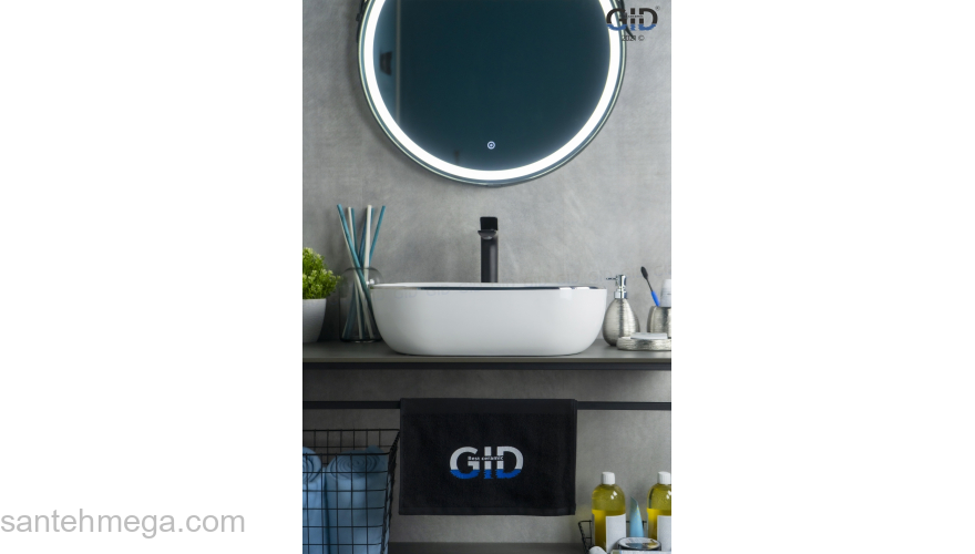 Раковина накладная GID D1302h011 50х40 53305 Белый / Хром. Фото