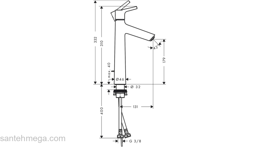 Смеситель для раковины Hansgrohe Talis S 190 72031000. Фото