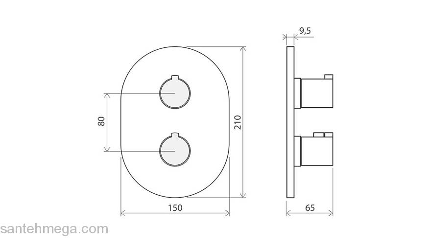 Cмеситель термостатический скрытого монтажа для R-box multi RAVAK Chrome X070075. Фото
