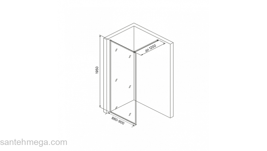 Душевая перегородка IDDIS Walk In Slide 90х195 SLI8CS9i23