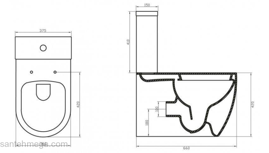 Чаша унитаза BELBAGNO Marino P-trap BB105CP. Фото