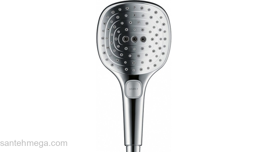 Душевая система Hansgrohe Raindance Select E Showerpipe 300 2jet EcoSmart 9 л/мин., ShowerTablet Select 300 27283000, хром. Фото