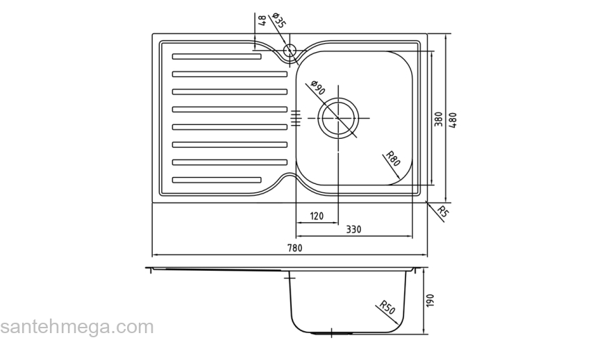 Кухонная мойка IDDIS Strit STR78SRi77K. Фото