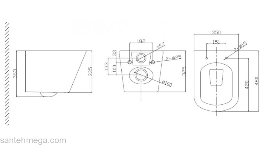 Унитаз подвесной безободковый BELBAGNO Due BB3103CHR. Фото