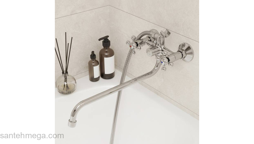 Смеситель для ванны с длинным изливом Duplex Milardo DUPSB02M10. Фото