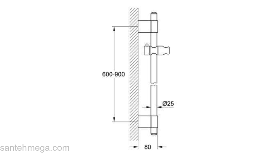 Душевая штанга GROHE Power&Soul  27785000 900 мм. Фото