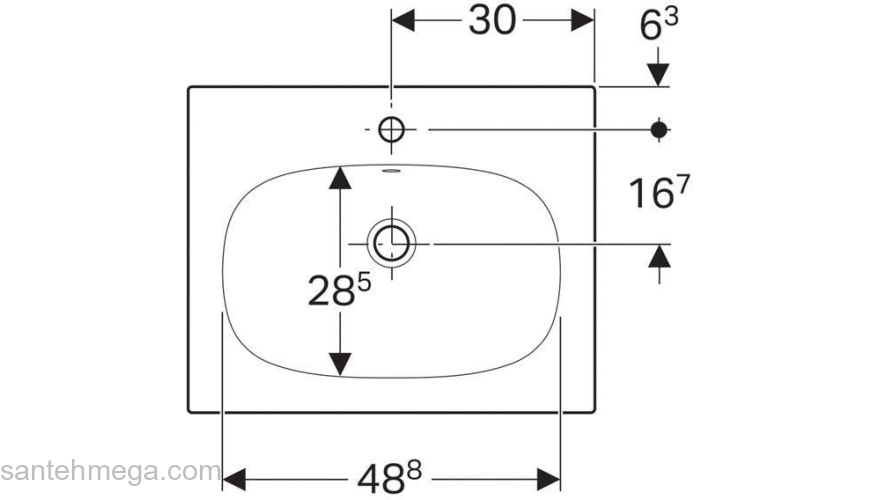 Раковина встраиваемая GEBERIT Аcanto Slim 60х48 500.640.01.2. Фото