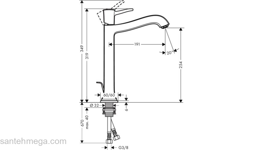 Смеситель для раковины Hansgrohe Metropol Classic 31303000. Фото