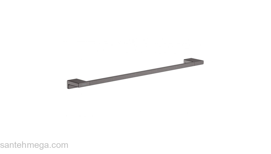 Держатель банных полотенец AddStoris Hansgrohe 41747340, шлифованный черный хром для ванной комнаты. Фото