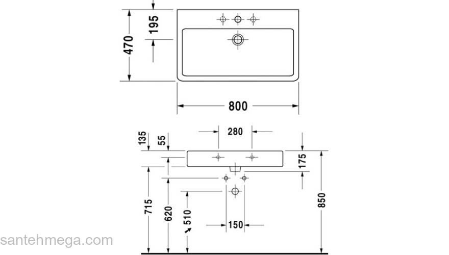 Раковина подвесная DURAVIT Vero 80х47 0454800000. Фото