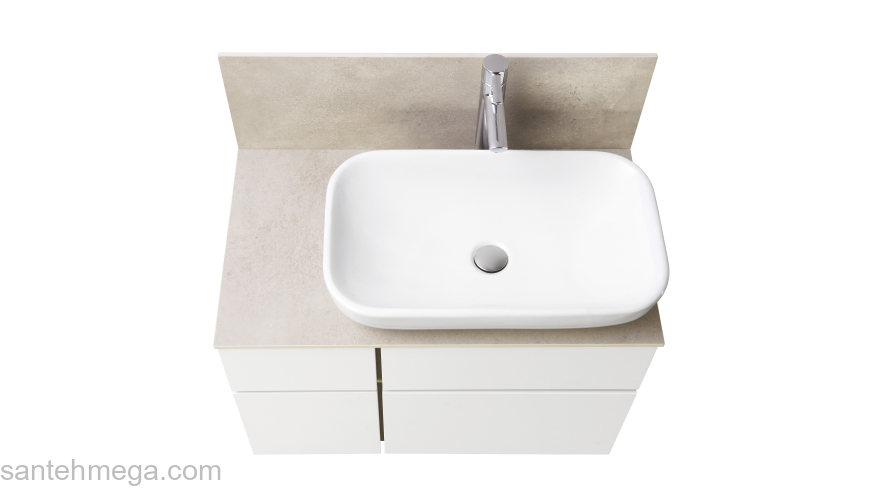 Тумба под раковину подвесная AQUATON Мишель 80 Белый Софт/Дуб Эндгрейн 1A244501MIX40. Фото