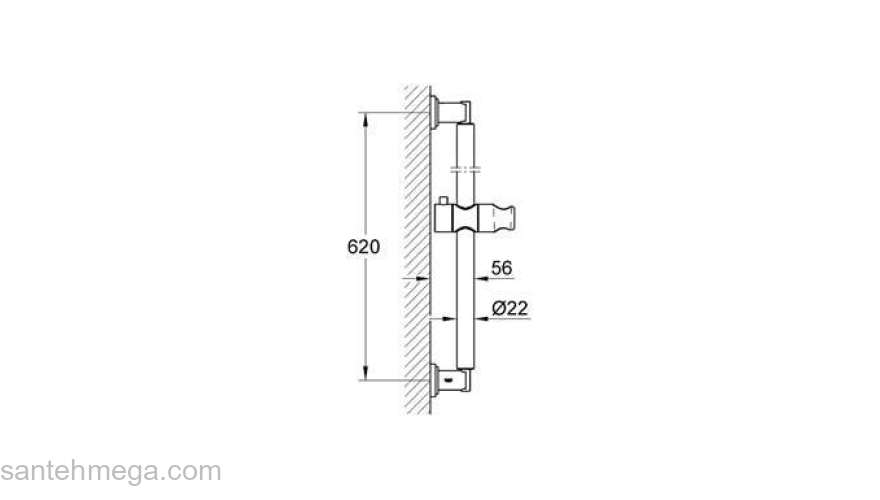 Душевая штанга GROHE Sena 28580000 600 мм. Фото