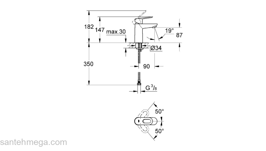 Смеситель для раковины GROHE BauLoop 23337000. Фото