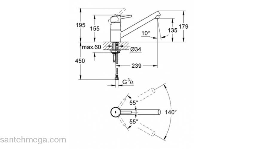 Смеситель для мойки GROHE Concetto New 32659DC1. Фото