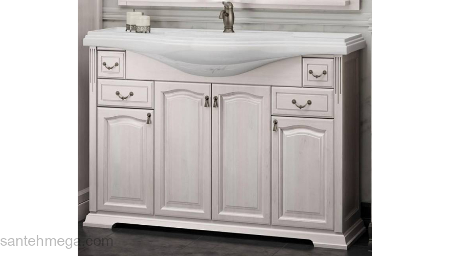 Тумба с раковиной напольная OPADIRIS Риспекто 120 белый. Фото