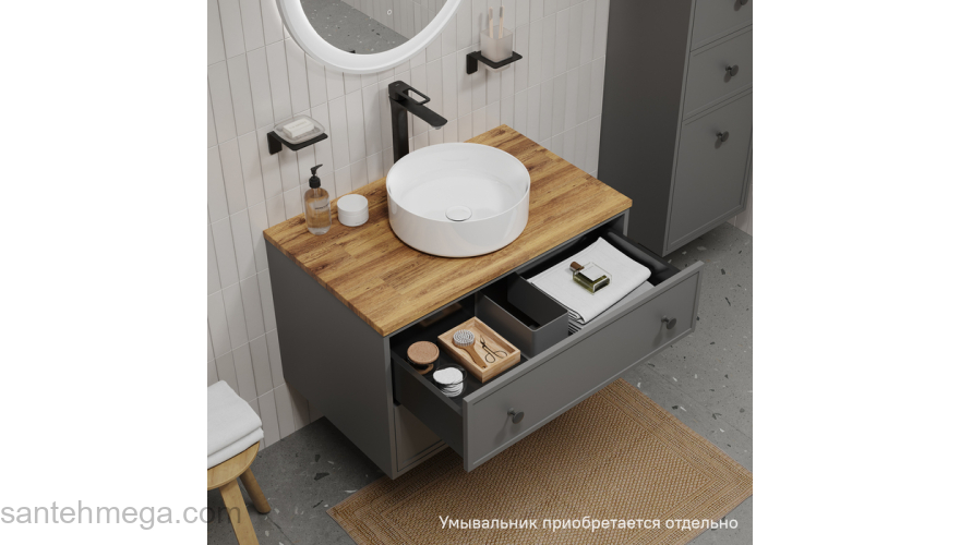 Тумба подвесная под столешницу 80 см темно-серый Torr IDDIS TOR80DBi95. Фото