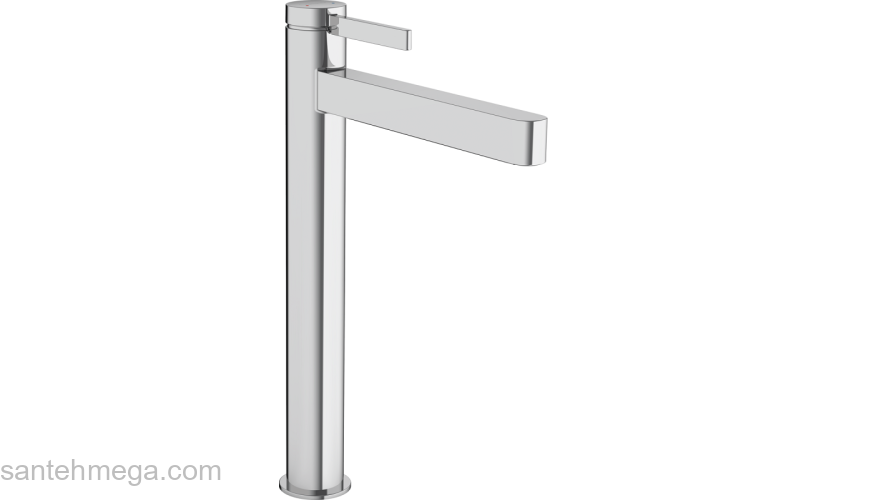 Finoris Смеситель для раковины, однорычажный, 260 со сливным клапаном Push-Open, для раковины в форме таза 76070000, хром. Фото