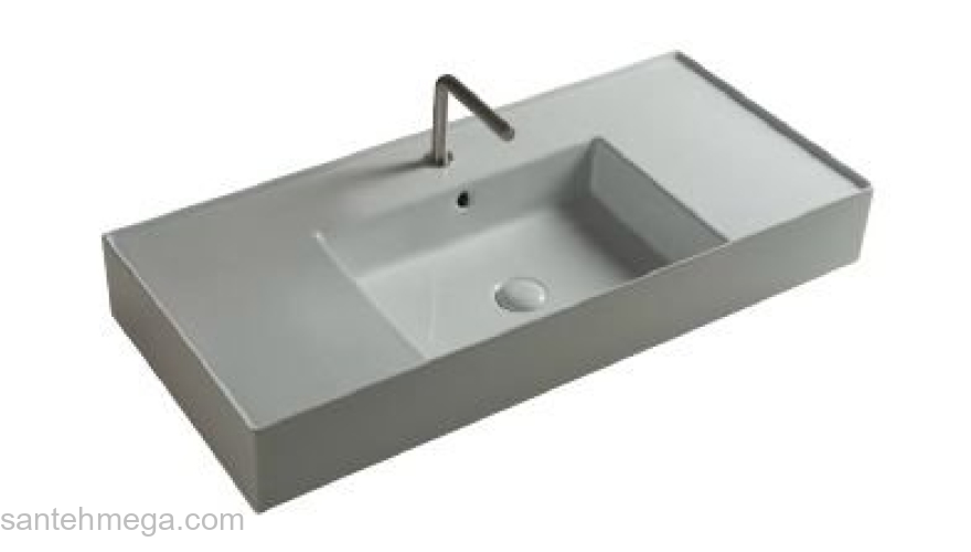 Раковина с малой чашей TECLA Twenty 101х46 TW10011. Фото