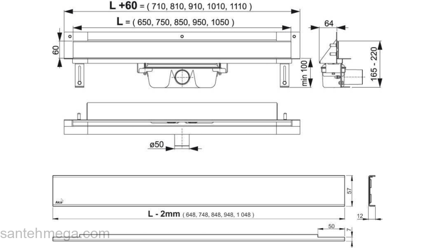 Дренажная система ALCAPLAST Spa TWIN APZ5-TWIN-850. Фото