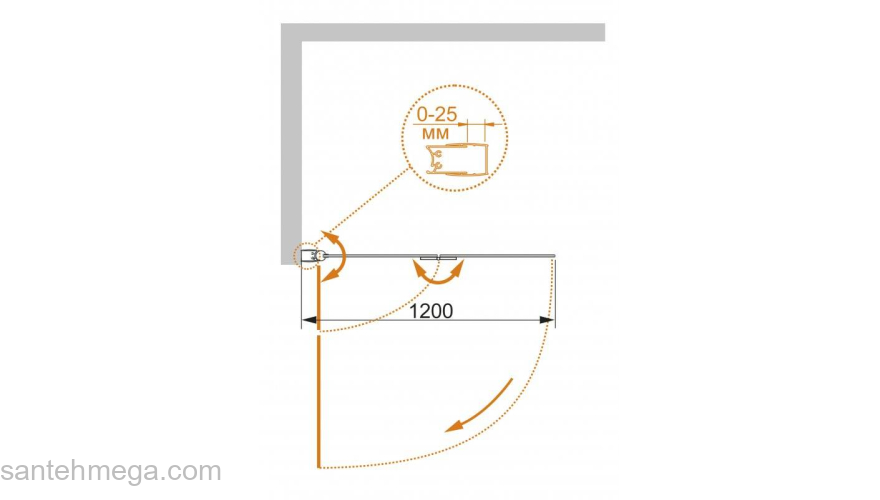 Шторка на ванну CEZARES Eco ECO-O-V-21-120/140-P-Cr-L. Фото