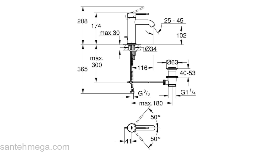 GROHE 23589GN1 Essence New Смеситель для раковины S-Size II, сливной гарнитур. Фото