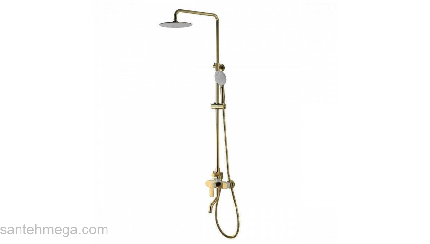 Смеситель для ванны с верхним душем золото/белый Cloud IDDIS CLOWG00i06. Фото