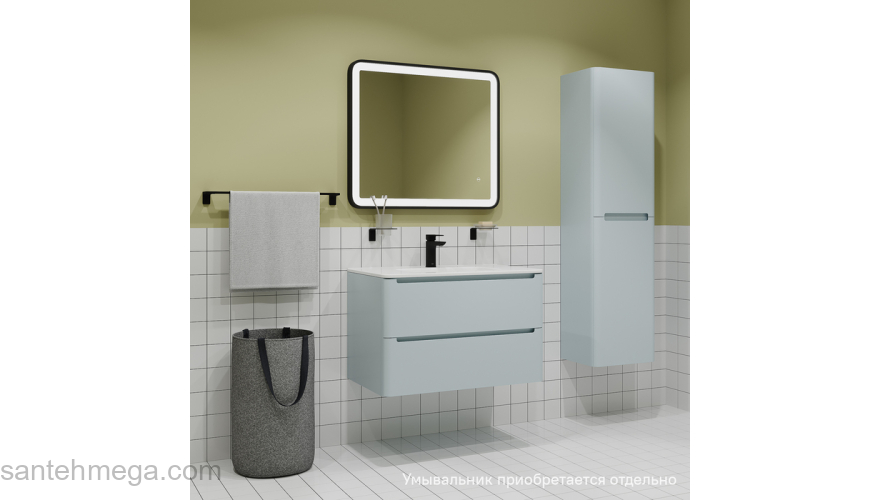 Тумба подвесная 80 см голубой Edifice IDDIS EDI80B0i95  подходит умыв. 0108000i28. Фото