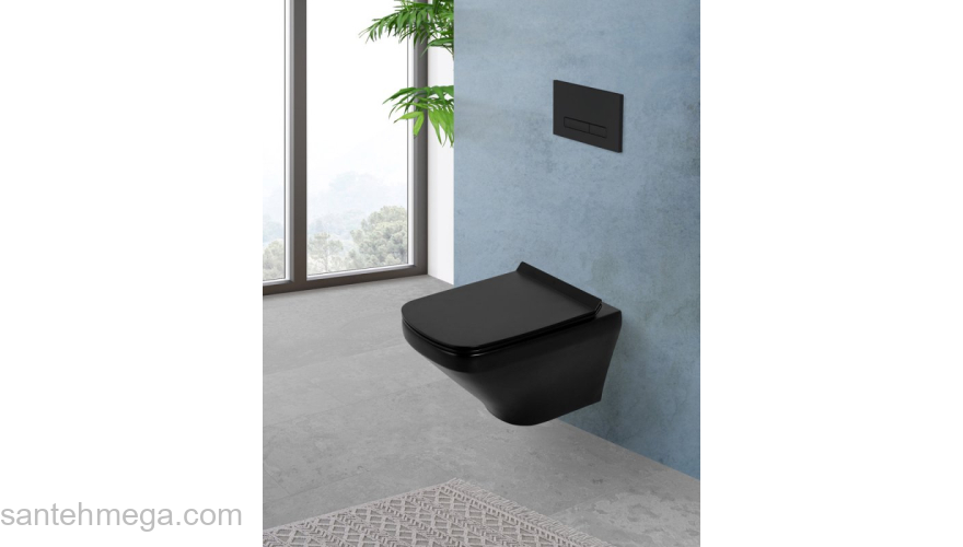 Унитаз подвесной безободковый BELBAGNO Sela BB3201CHR-MB Nero Matt. Фото