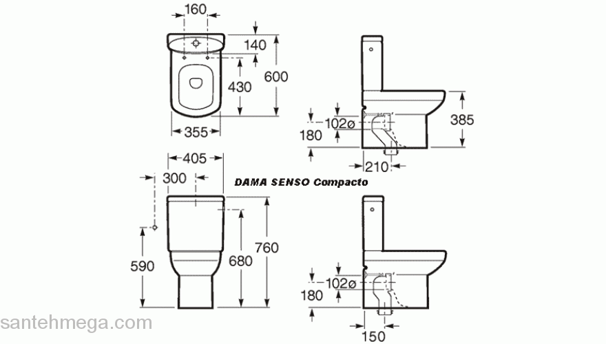 Унитаз напольный ROCA Dama Senso Compacto 342518000. Фото
