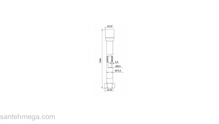 Шланг для душа черный ПВХ 1.5м IDDIS 04P15BLi19. Фото