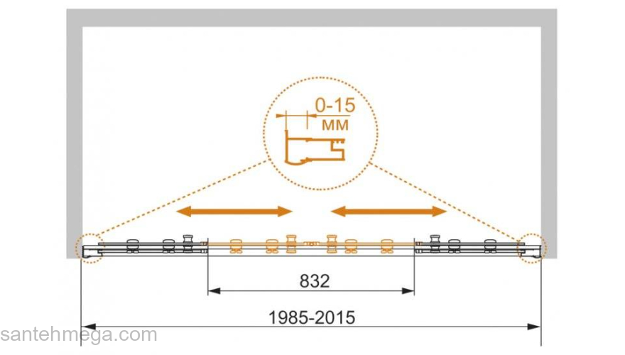 Душевая дверь CEZARES Pratico PRATICO-BF-2-200-C-Cr. Фото