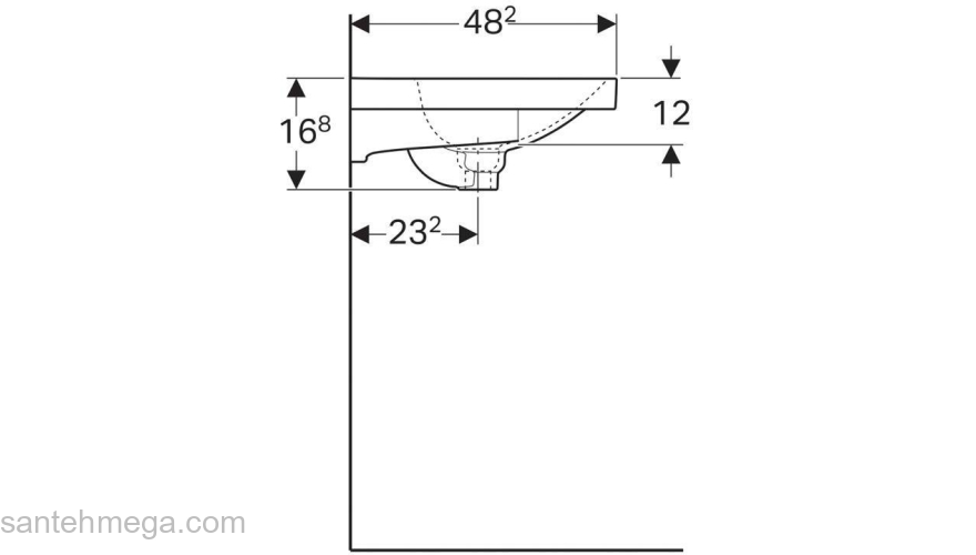 Раковина встраиваемая GEBERIT Аcanto 75х48 500.622.01.2. Фото