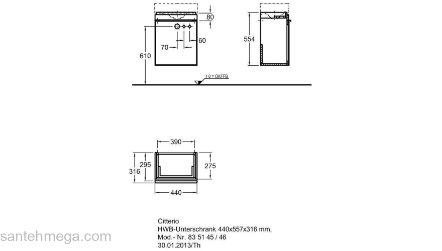 Тумба под раковину KERAMAG Citterio 835146000. Фото