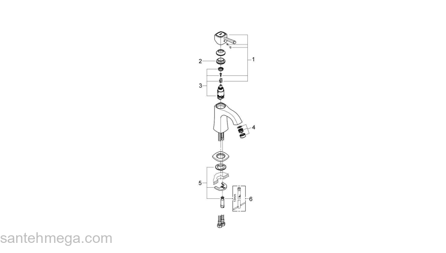 Смеситель для раковины GROHE Grandera 23310000. Фото