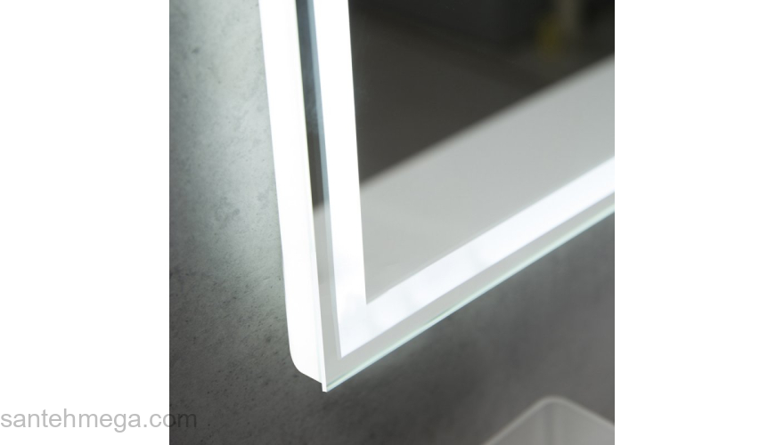 Зеркало с встроенным светильником и кнопочным выключателем BELBAGNO SPC-GRT-1200-800-LED-BTN. Фото