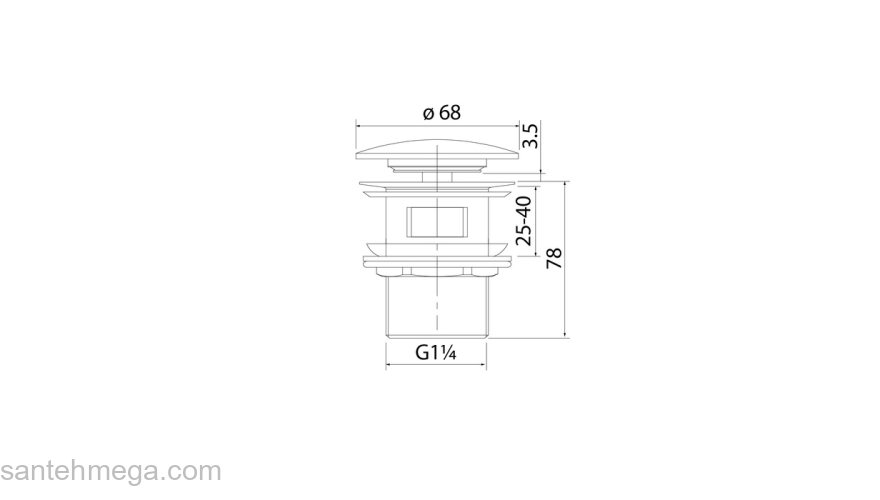 Выпуск для умывальника с переливом Optima Home черный матовый IDDIS OPHBM0Wi88. Фото