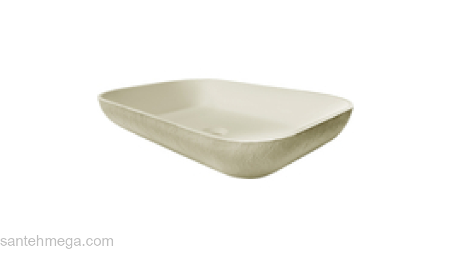 Раковина ACQUABELLA COLEZZIONI 58х38 LAVABO_ON-TOP_RECTANGLE_SLATE_CREMA. Фото