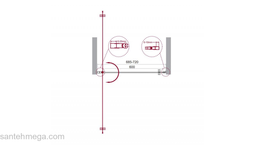 Душевая дверь BELBAGNO ETNA-B-1-70-C-Cr-90. Фото