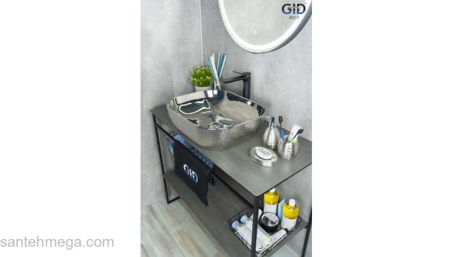 Раковина накладная GID D1302h009 50х40 53304 Хром. Фото