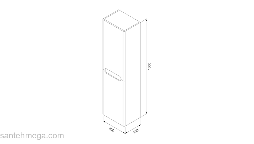 Пенал подвесной 40 см светло-серый Edifice IDDIS EDI40L0i97. Фото