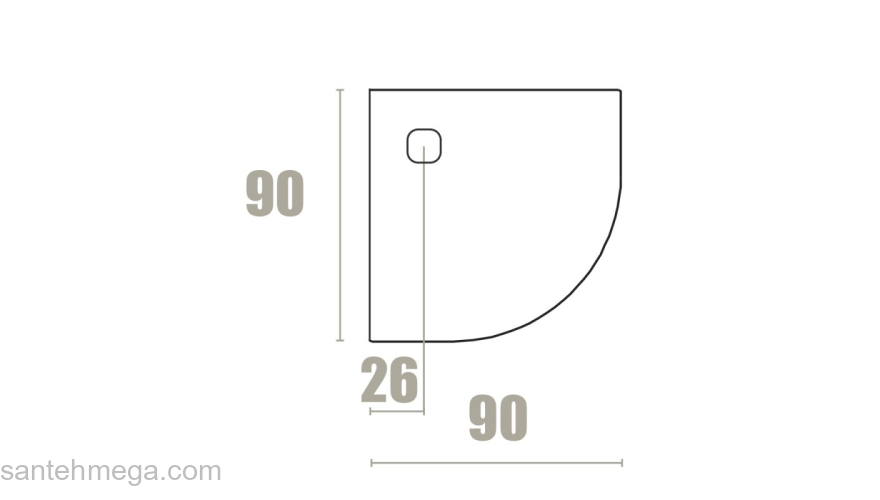 Душевой поддон ACQUABELLA COLLEZZIONI Base Slate PLATO_BASE_SLATE_90_ANG_NEGRO_90x90. Фото