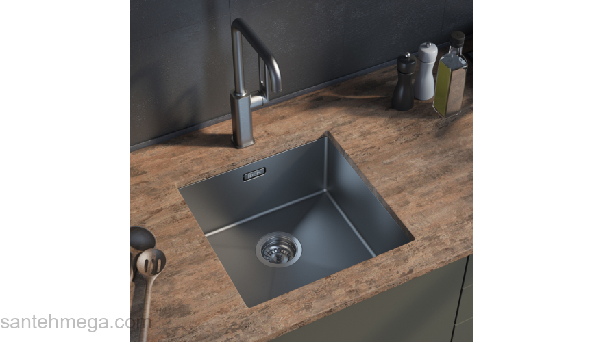 Мойка нерж.сталь универсального монтажа графит 440*440  Edifice IDDIS EDI44G0i77. Фото