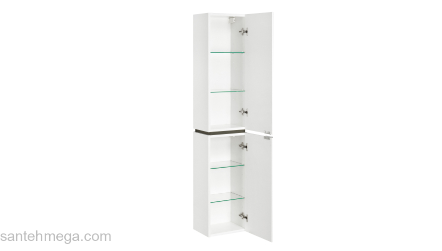 Шкаф-колонна AQUATON Скай 30 Белый Глянцевый/Серый Кашемир 1A238603SY01R правая. Фото