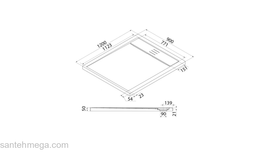 Душевой поддон IDDIS Bild 120х90 BIL5WS0i22. Фото