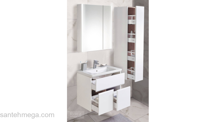 Зеркальный шкаф ROCA UP 80 белый глянец ZRU9303017. Фото