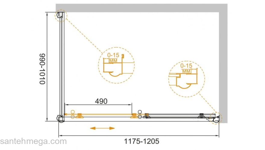 Душевой угол CEZARES Giubileo GIUBILEO-AH-1-120/100-SCORREVOLE-C-Br. Фото