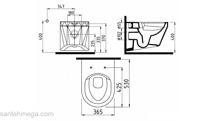 Безободковый подвесной унитаз BIEN Moly MLKA052N1VP0W3000. Фото